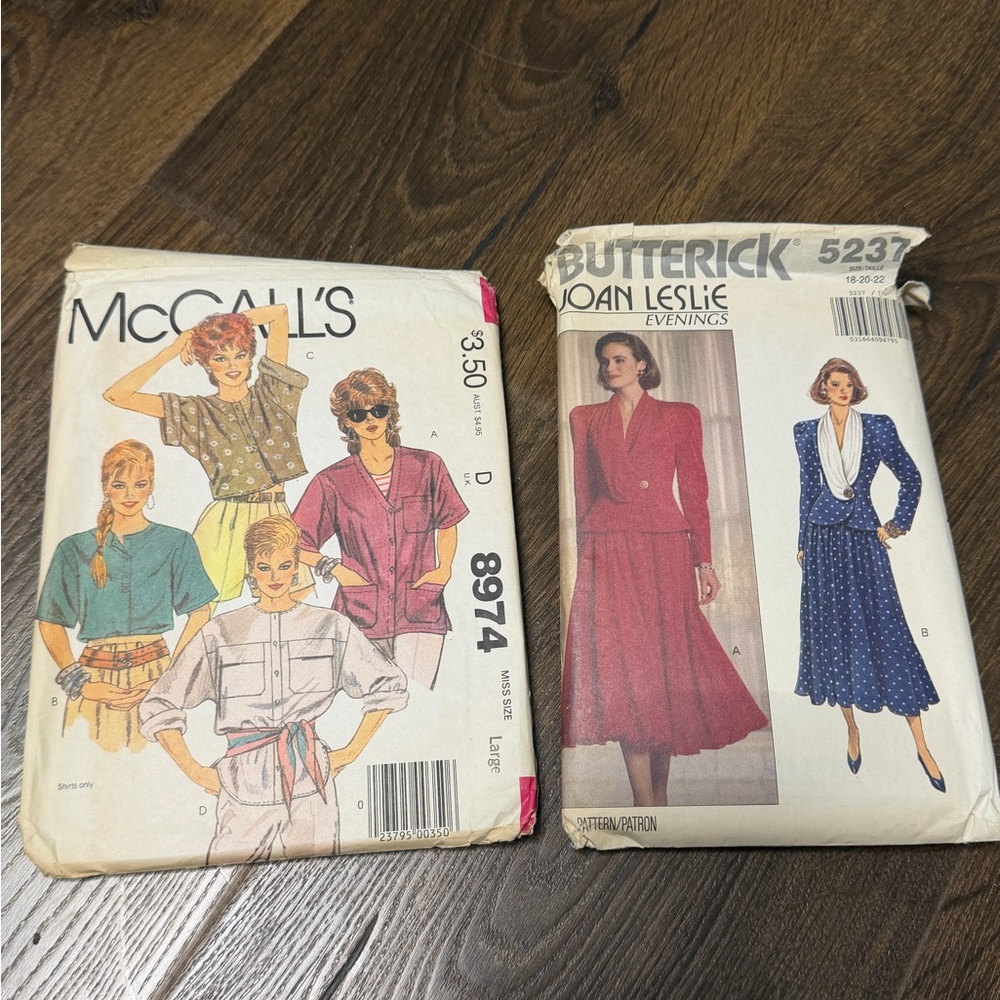 McCall's and Butterick Sewing Patterns 80’s and 90’s